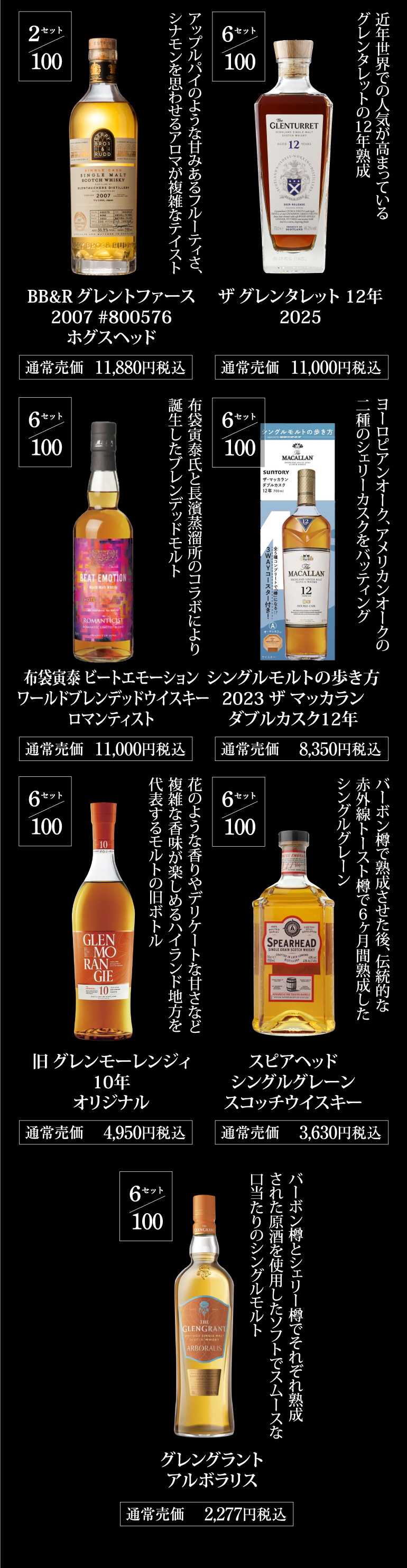確率1/10で特賞以上！目玉はグレンドロナック30年 山崎18年 響21年